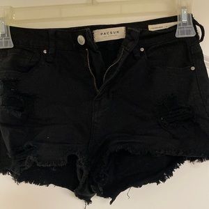 Pacsun, Size:24, Black, High Rise Ripped Shorts